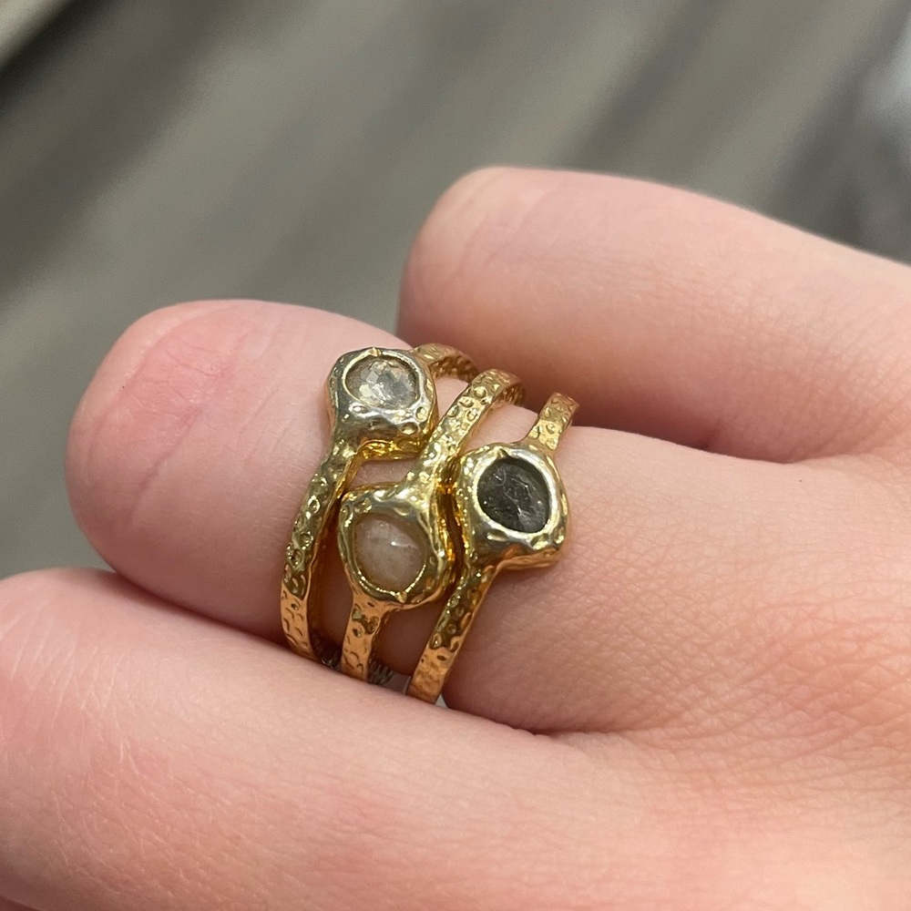 Set of 3 Jeweled Rings
